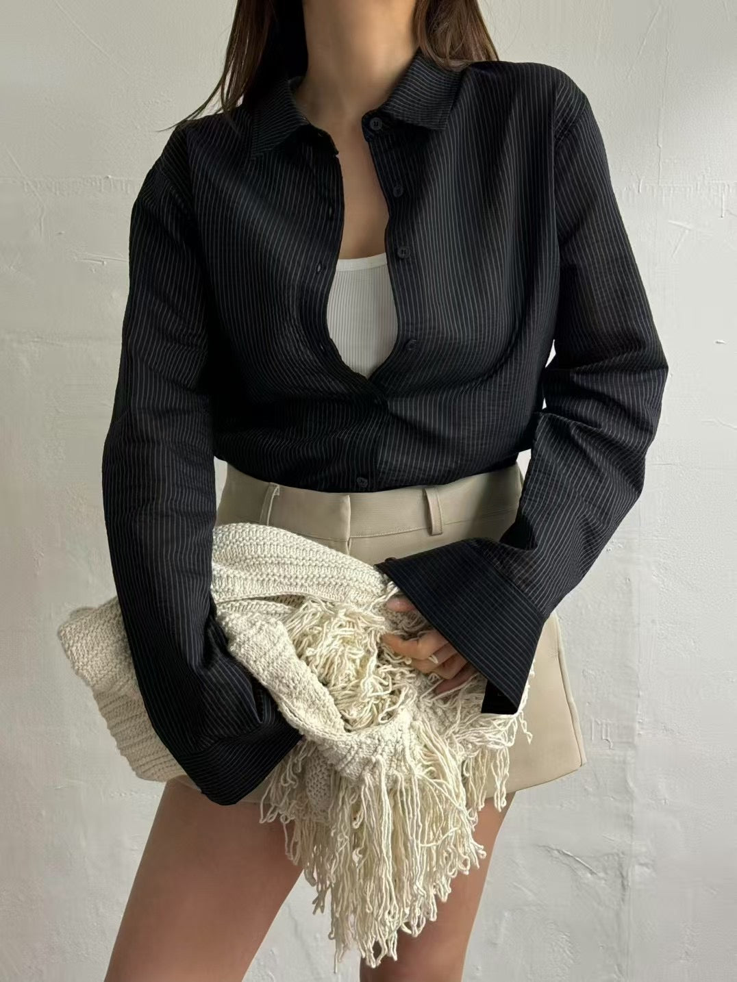 Odette Textured Drape Shirt