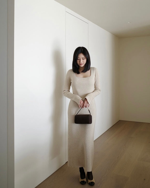 Genevieve Square Neck Maxi Knit Dress