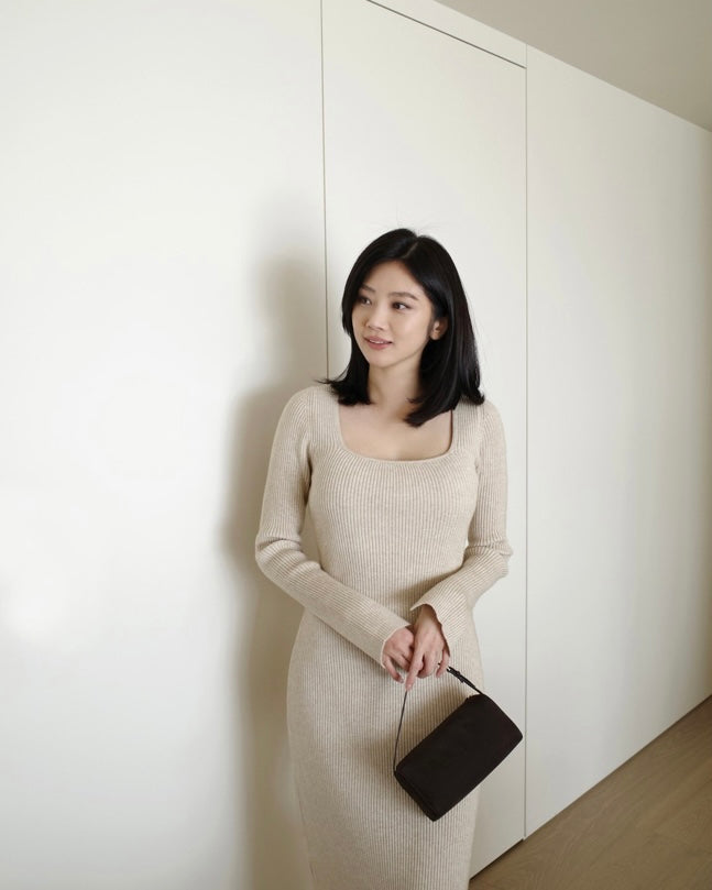 Genevieve Square Neck Maxi Knit Dress