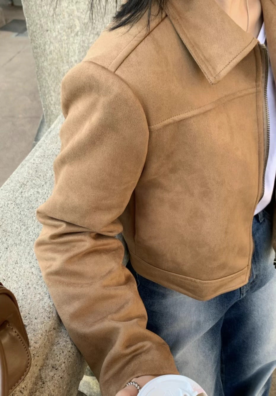Eloise Suede Crop Jacket