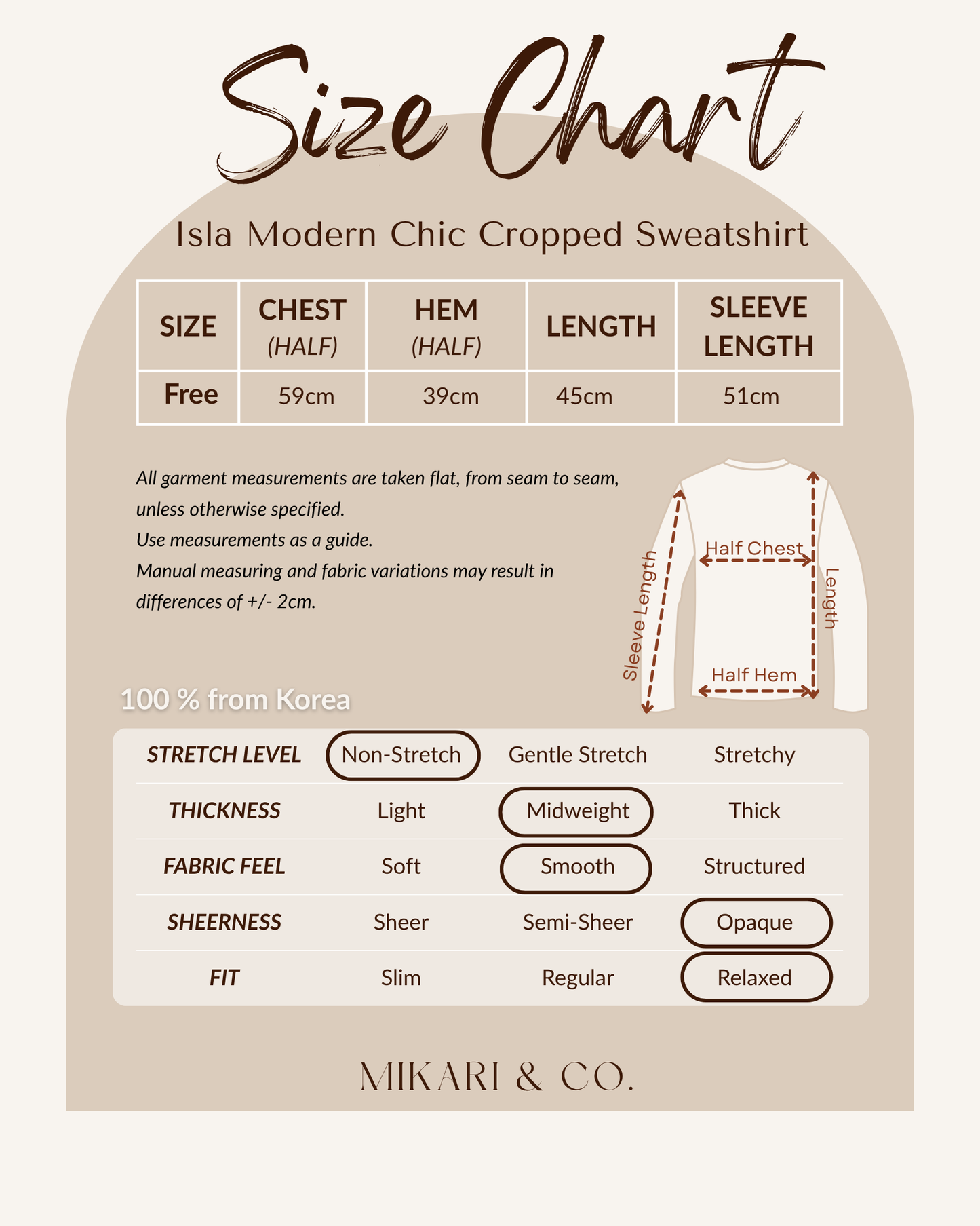 Isla Modern Chic Cropped Sweatshirt