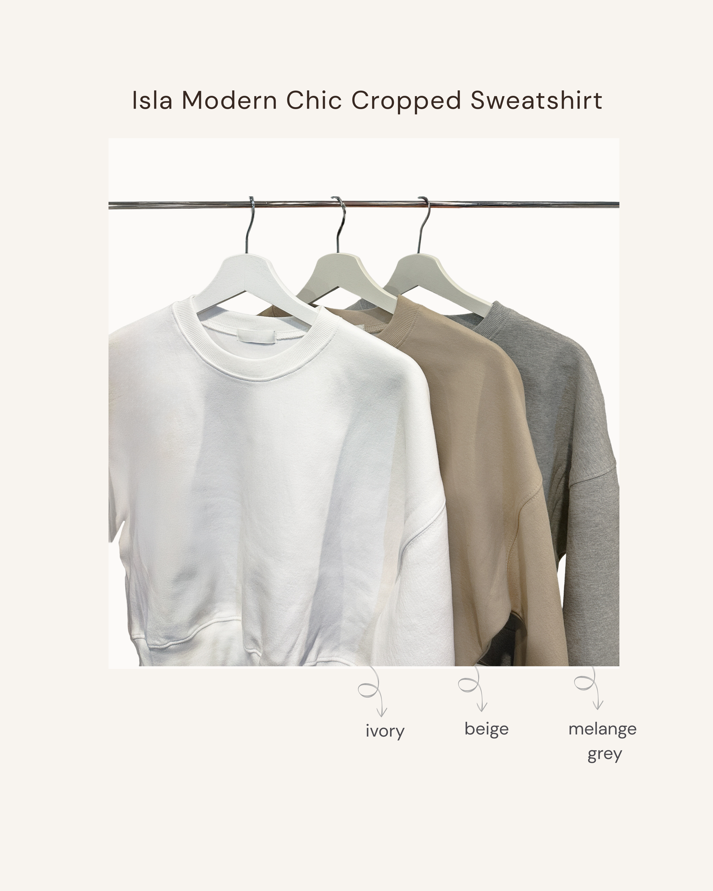Isla Modern Chic Cropped Sweatshirt
