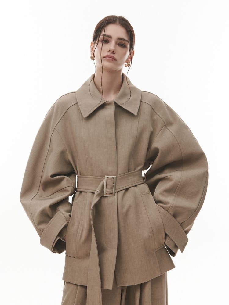 Vora Sculptural Belted Jacket