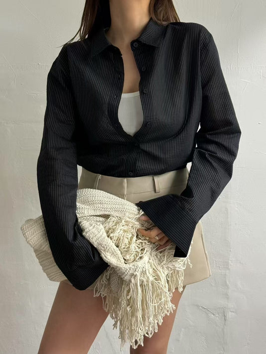 Odette Textured Drape Shirt