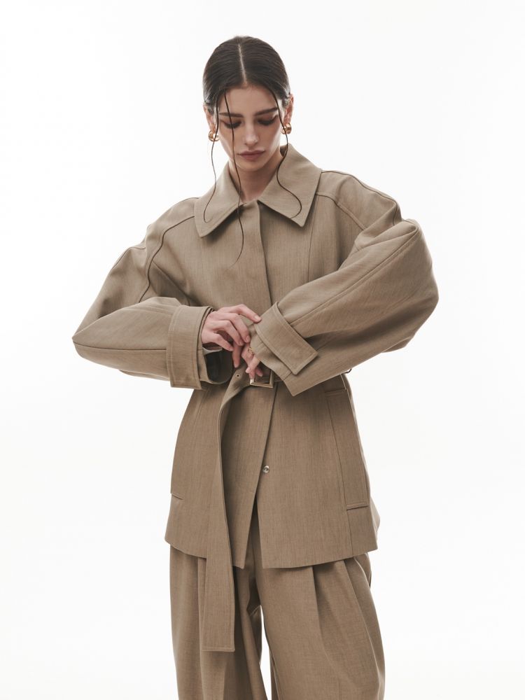 Vora Sculptural Belted Jacket